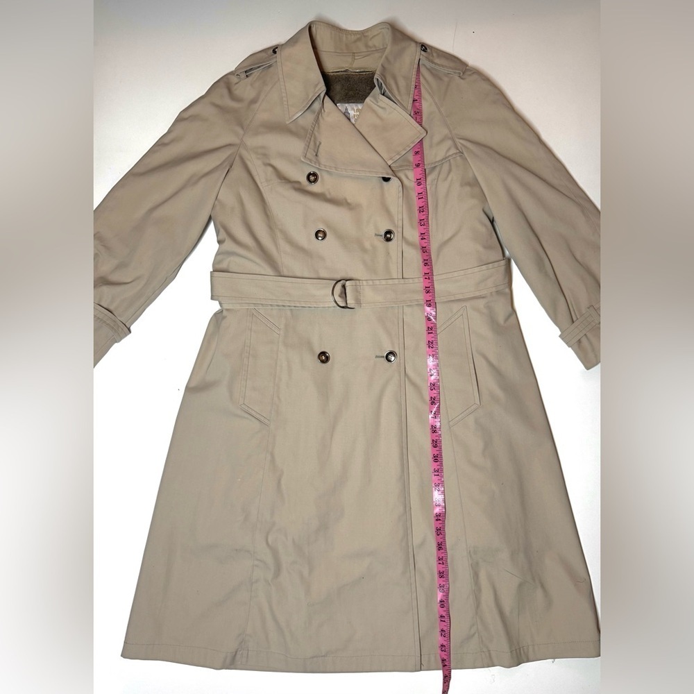 London Fog Women’s Long Belted Double Breasted Heavy Trench Coat Size-16 Reg - Picture 3 of 15